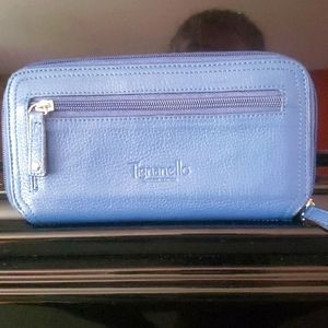 Tignanello Blue Wallet Leather